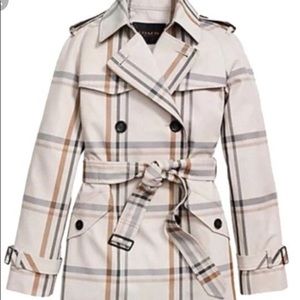 Coach Plaid Trench Coat XXS